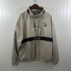 PGA 89th Championship Men XL Windbreaker Tan 2007 Southern Hill 1/4 Zip Pullover